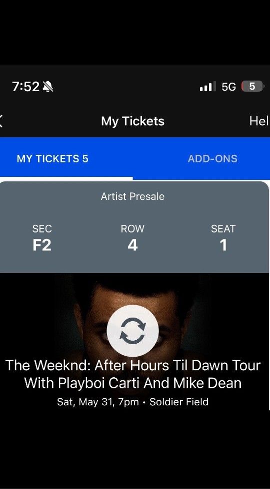 The Weeknd Concert Ticket Chicago Saturday May 31st