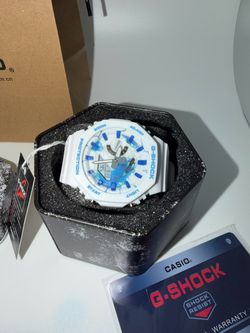 Casio G-Shock White & Blue Ana-Digi Watch