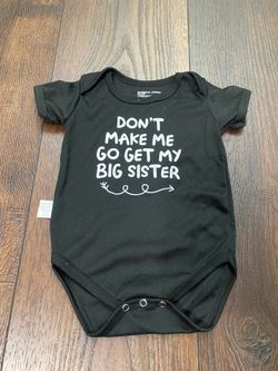 Boys or girls black shirt call my sister size 12 months #11
