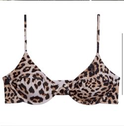 MIKOH Bikini Top Underwire Bra Leopard - X-Small - New NWT 