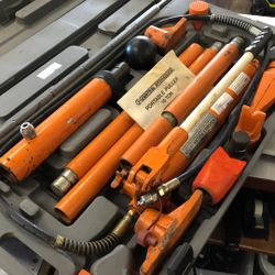 96091 Central Hydraulics 44900 10 Ton Hydraulic Commercial Portable Puller W/ Attachments In Hard Carry Case 572295