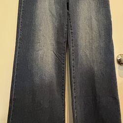 RISEN High Rise Wide Leg Slanted Pocket Jeans