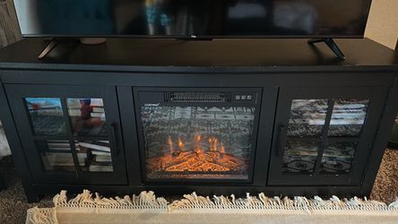 Tv table with electric fireplace