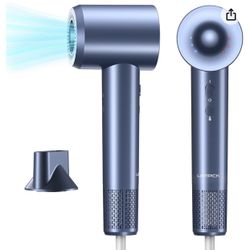 Hair Dryer, Ionic Blow Dryer, Professional High-Speed Hairdryer with 110,000 RPM Motor for Fast Drying, 5 Temps/3 Speeds Lightweight Hairdryer with Ma