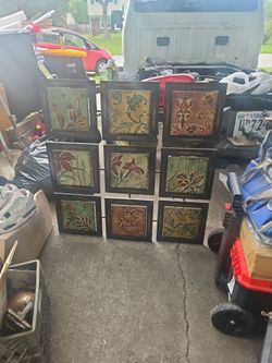 Metal floral wall art