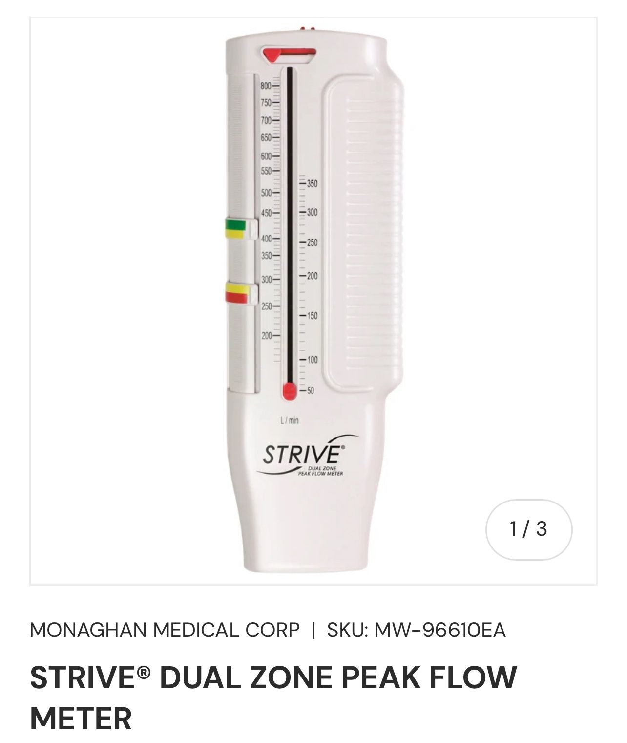 STRIVE® DUAL ZONE PEAK FLOW METER