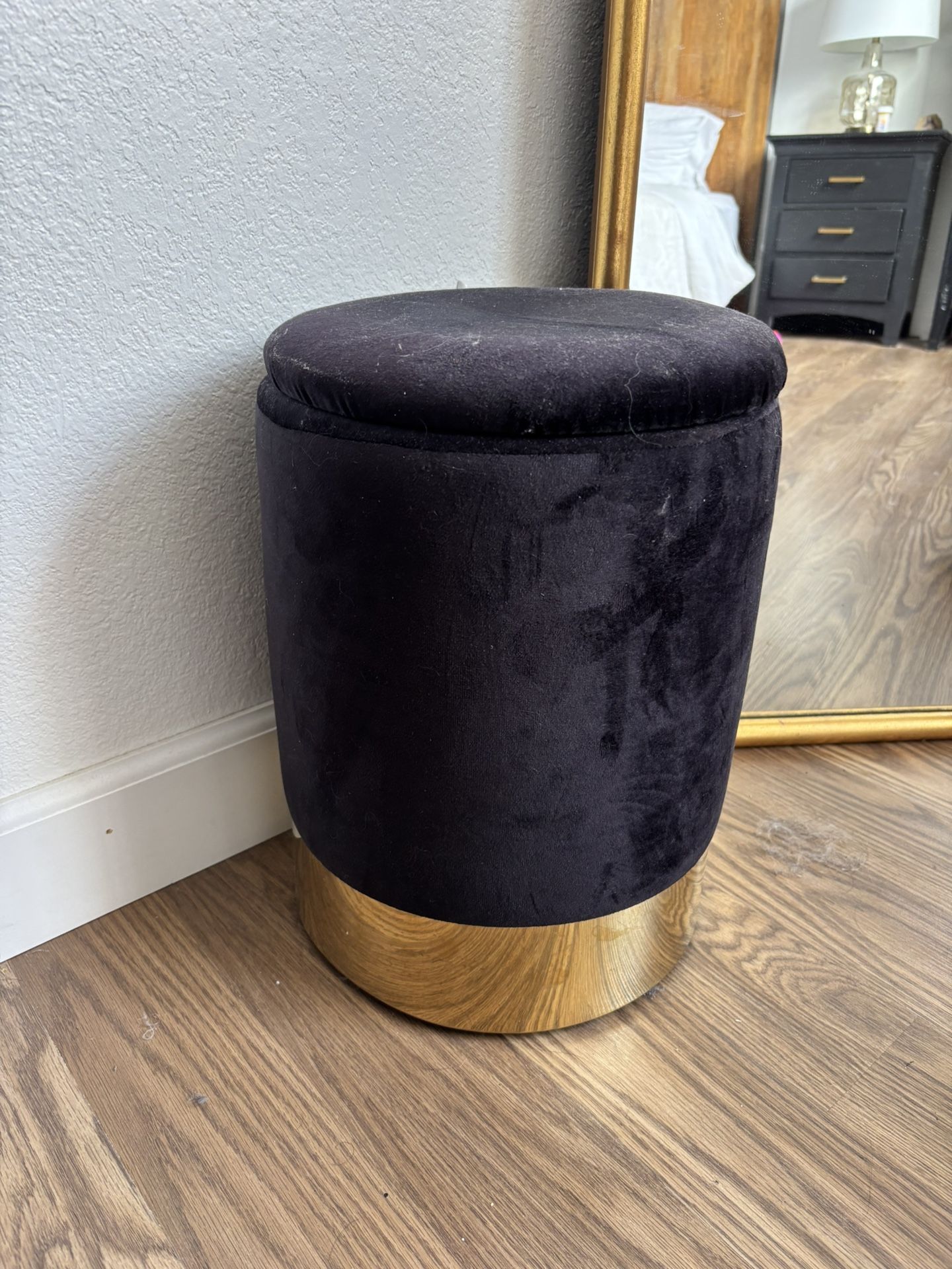 Black Suede Stool Small