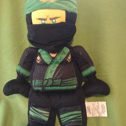 LEGO NINJAGO Movie Lloyd Stuffed Animal Black & Green Large 18.5" Tall