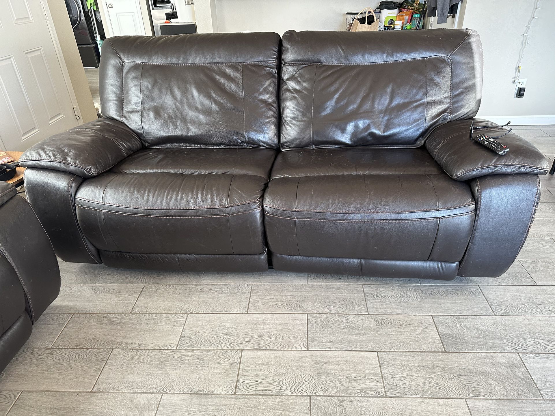 Black leather couches 