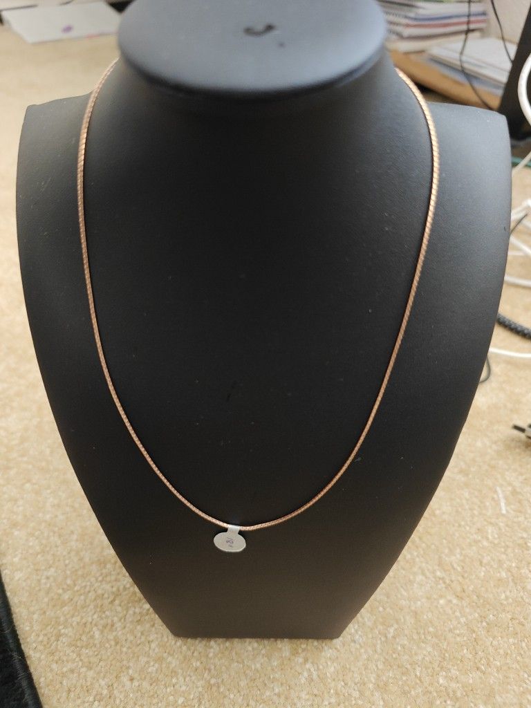 925 Sterling Silver Chain - Rose Gold Plated, Box Style