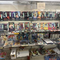 Vintage VHS Tapes and comic Books