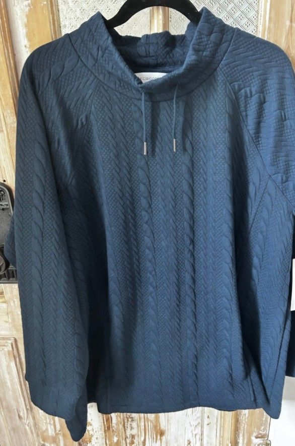 XXL Women Liz Claiborne Top, Pullover, Navy