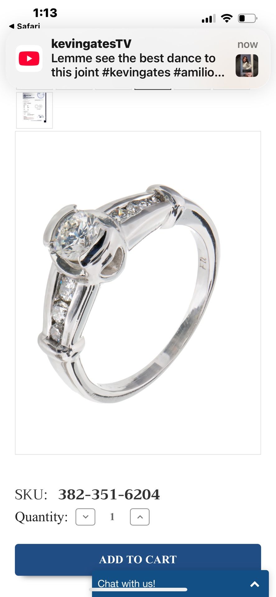 14k Platuim Diamond Engagement Ring