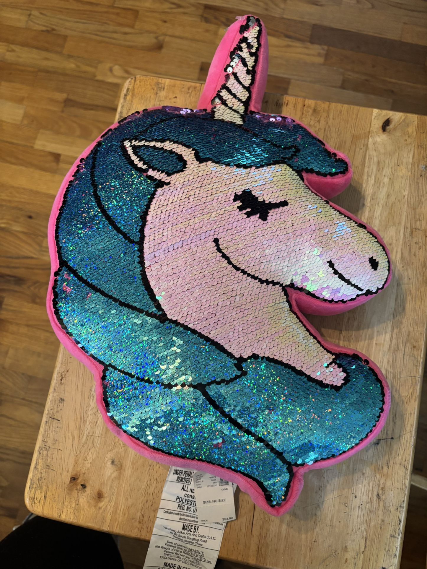 Justice Flip Sequin Unicorn 18” New