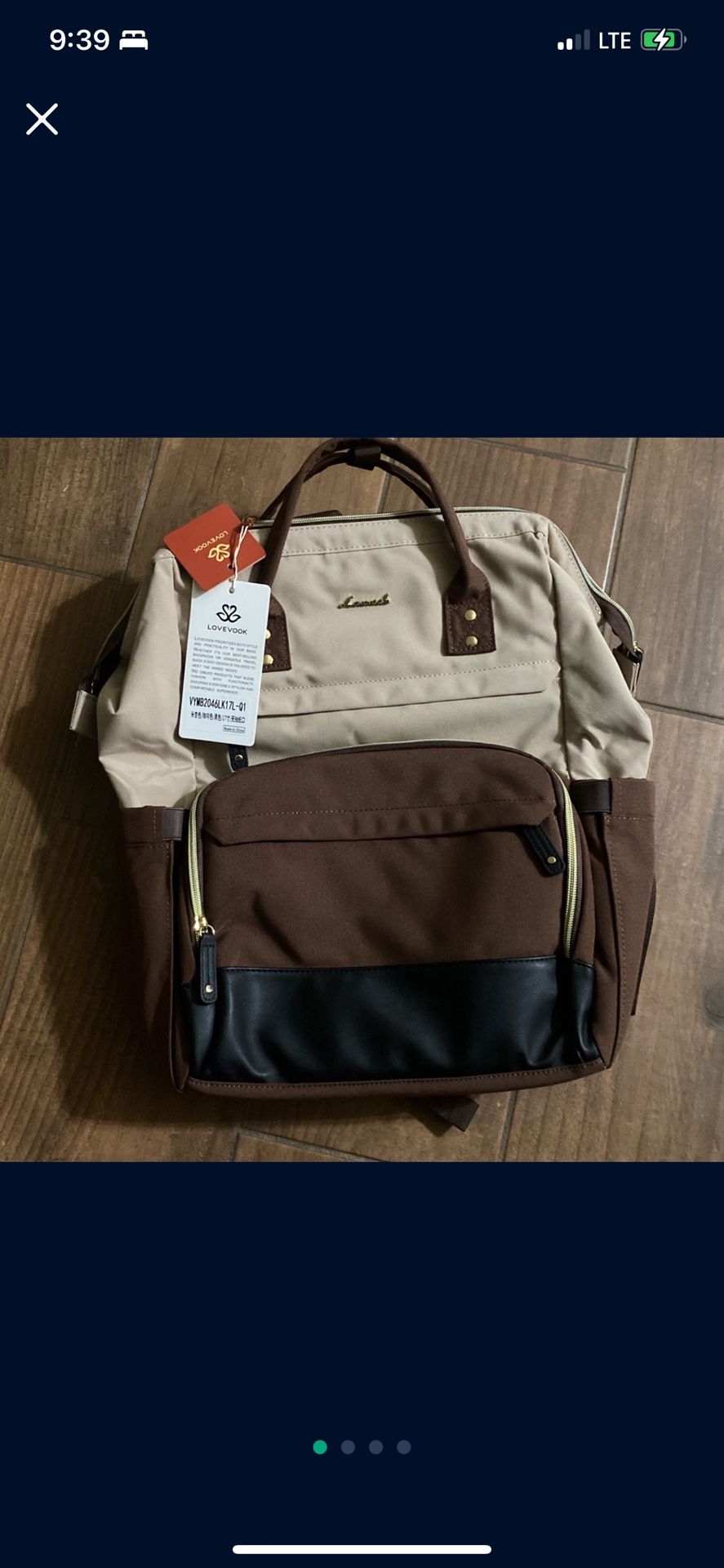LOVEVOOK Laptop Backpack , Apricot-Coffee 17 inch