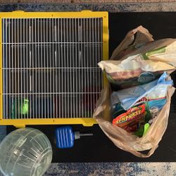 Hamster Stuff Lots! Maze, Ball, Hay, Food, Treats And More 