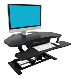 VersaDesk Power Pro Corner Push-Button Electric Height-Adjustable Sit-to-Stand Desk Riser
