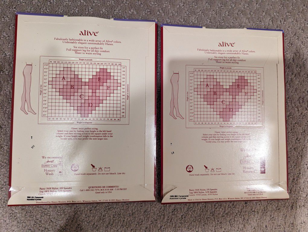 New And Unopened Vintage Hanes Alive Pantyhose From the 90s