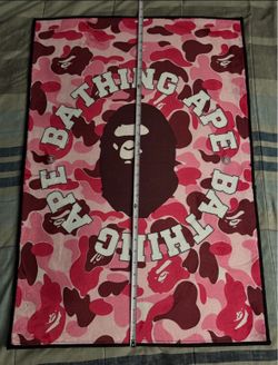Bape pink camo soft rug