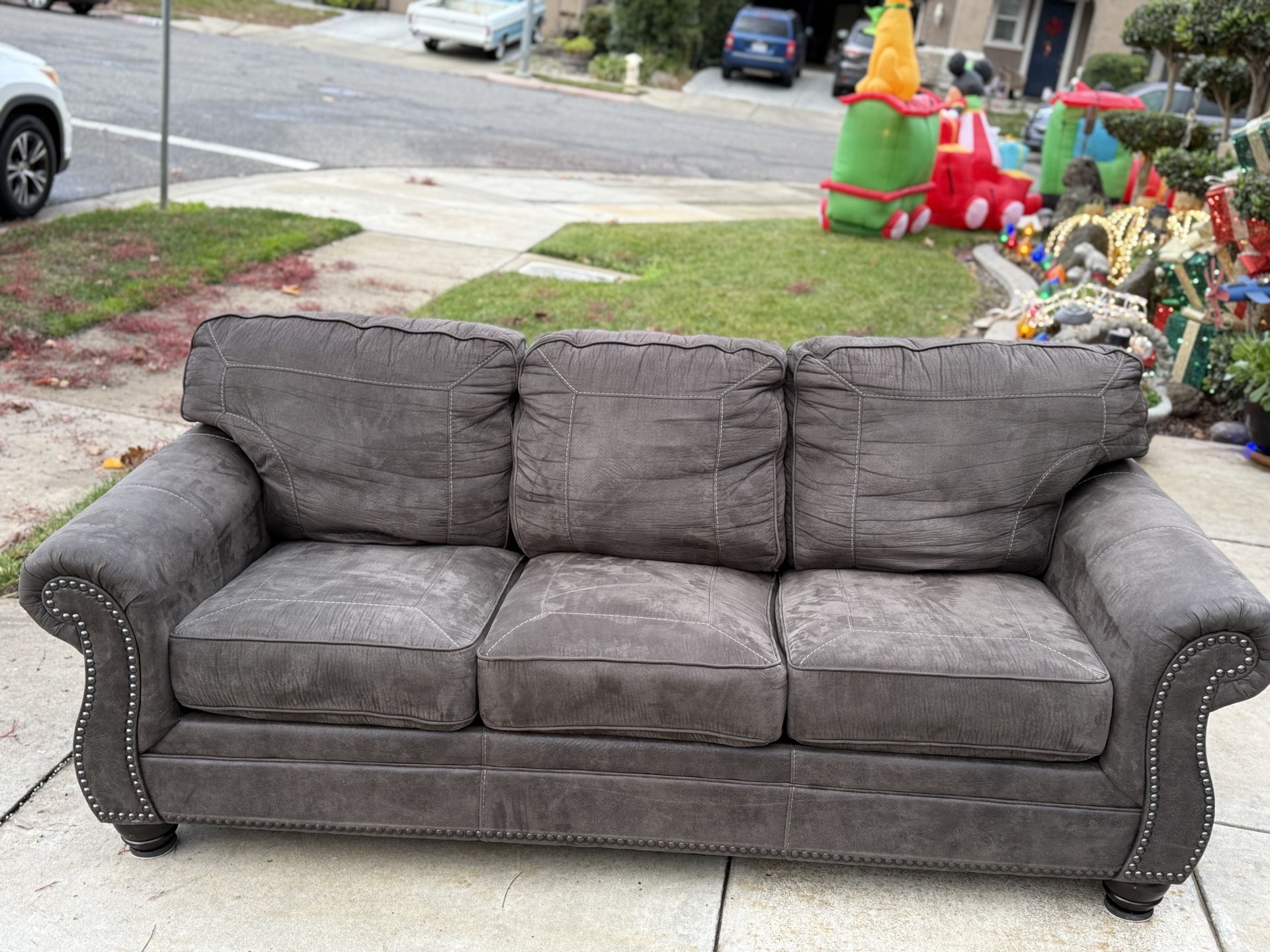 Charcoal Grey Couch And Love Seat