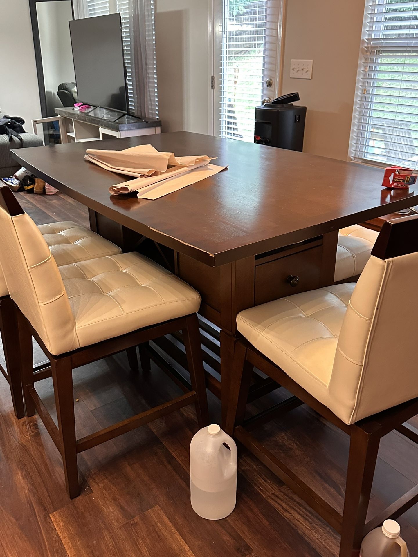 Lazyboy Couch With Rocking Recliner And Kitchen Table With All Chairs And A Bench