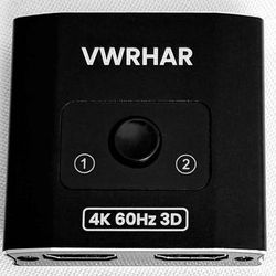 VWRHAR HDMI Switch 4K60Hz 2.0 - 2 Inputs 1 Output or 1 Input 2 Outputs 