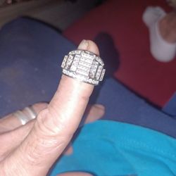 Steinless steel Ice Dimond Ring 