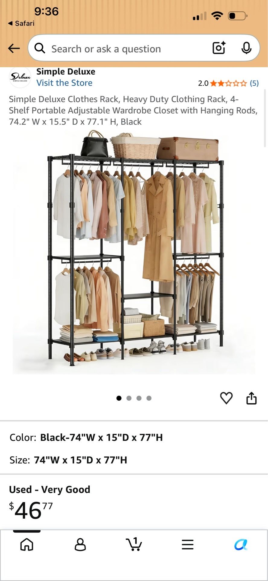 Simple Deluxe Clothes Rack