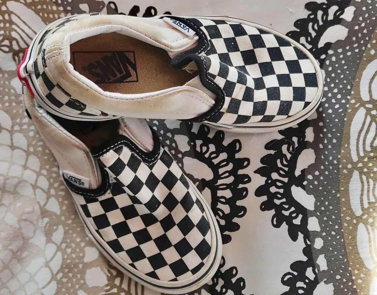 Kids size 12 Vans checkered sneakers