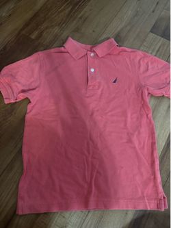 Nautica pink cotton polo shirt in size M