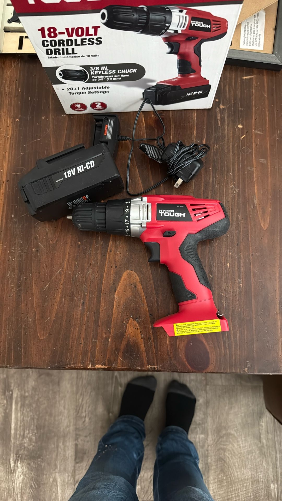 Hyper Tough 18-Volt Cordless Drill 