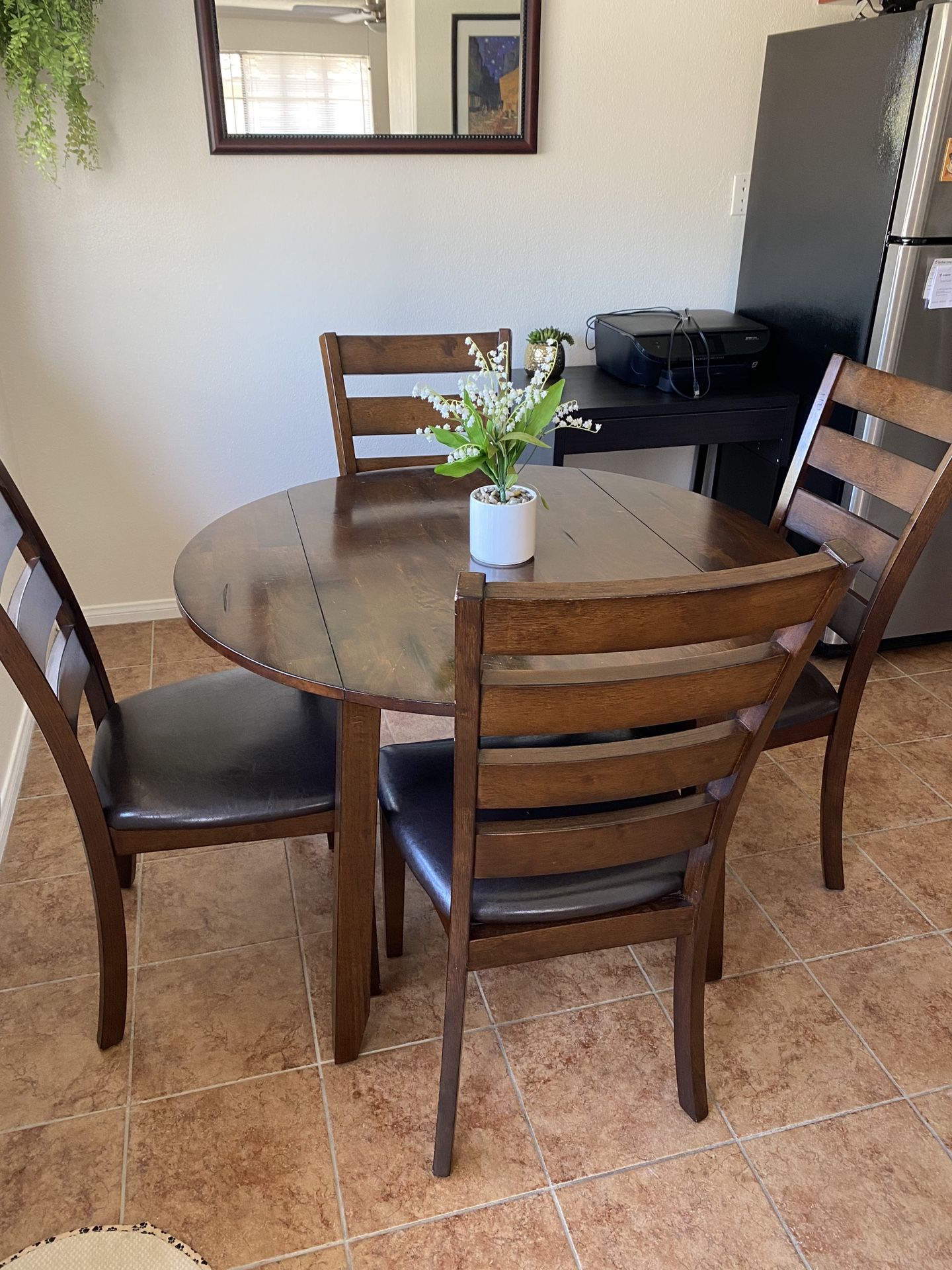 Dark brown kitchen table with 4 chairs for Sale in Oceanside, CA OfferUp