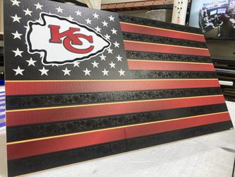 KC Chiefs USA Flag Sign Art