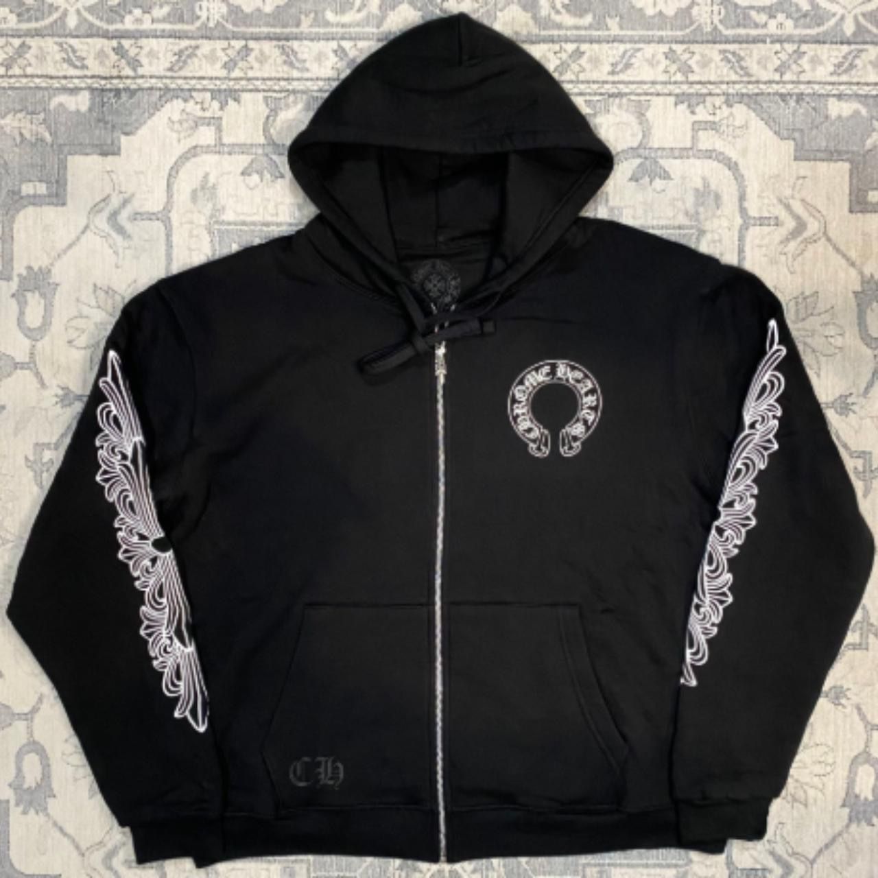 Black Chrome Hearts Zip Up Hoodie