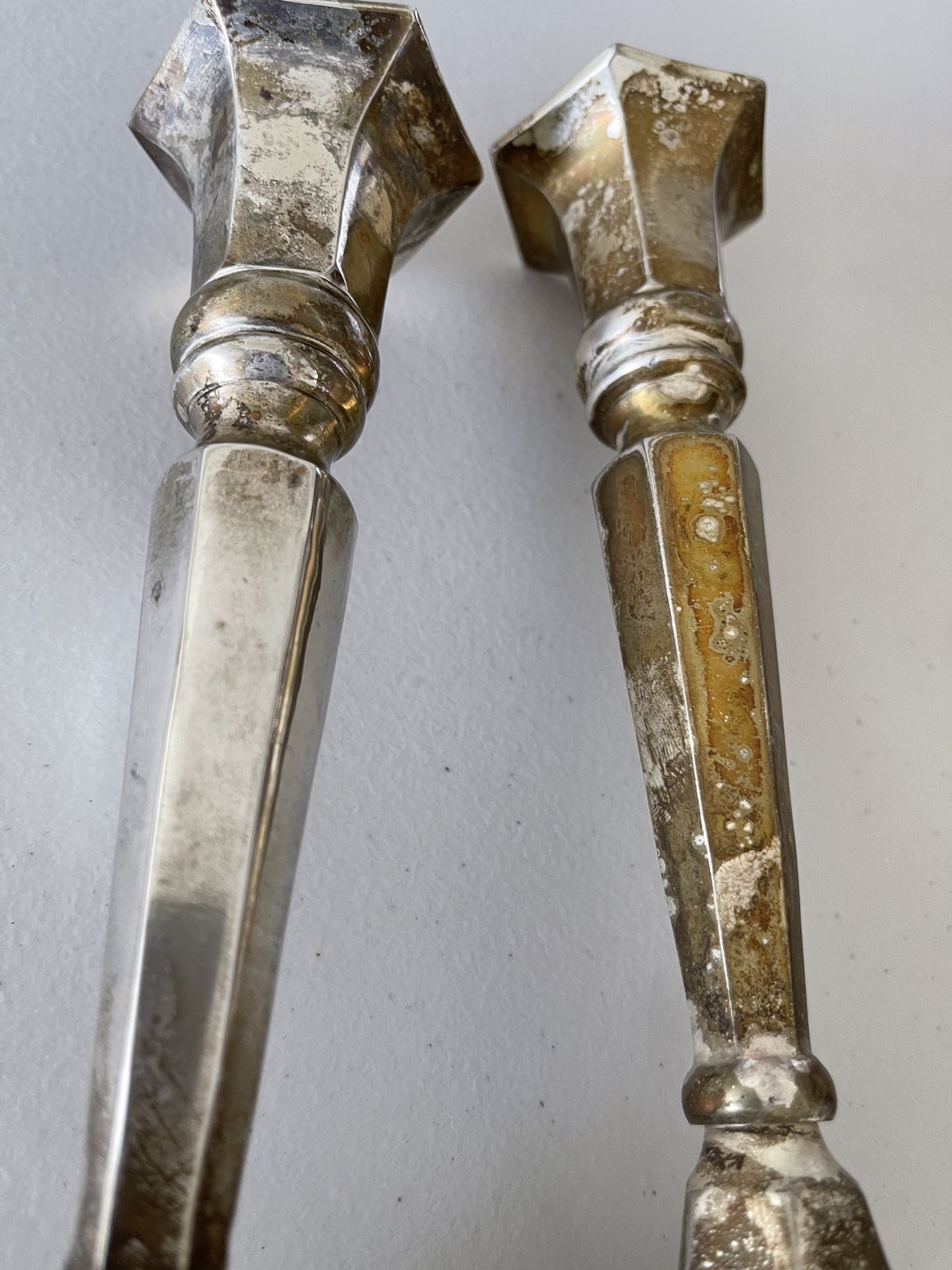 Vintage Silver Plated Over Brass Candlesticks