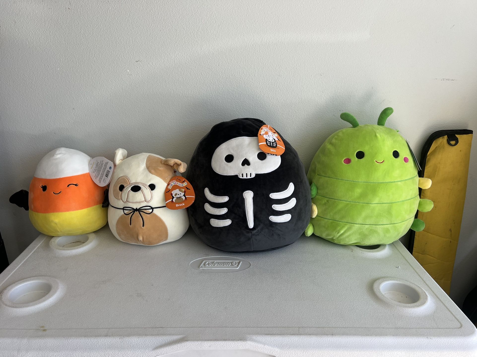 Squishmallow Black White Skeleton 12” Plush Halloween Squishmallow 12" Cortez Caterpillar Soft Green Insect Plush Squishmallow Halloween 8 in Brock, T
