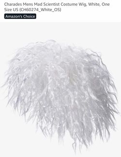 Mad scientist Einstein wig and mustache