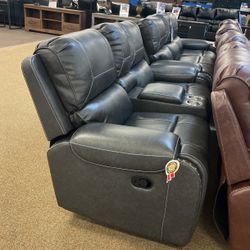 Winslow Grey Reclining Sofa And Love Seat