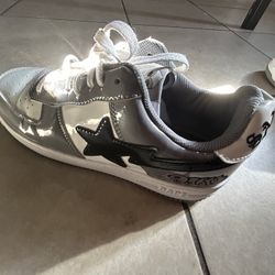 Bathing Ape Bape Sta Patent Leather White Grey