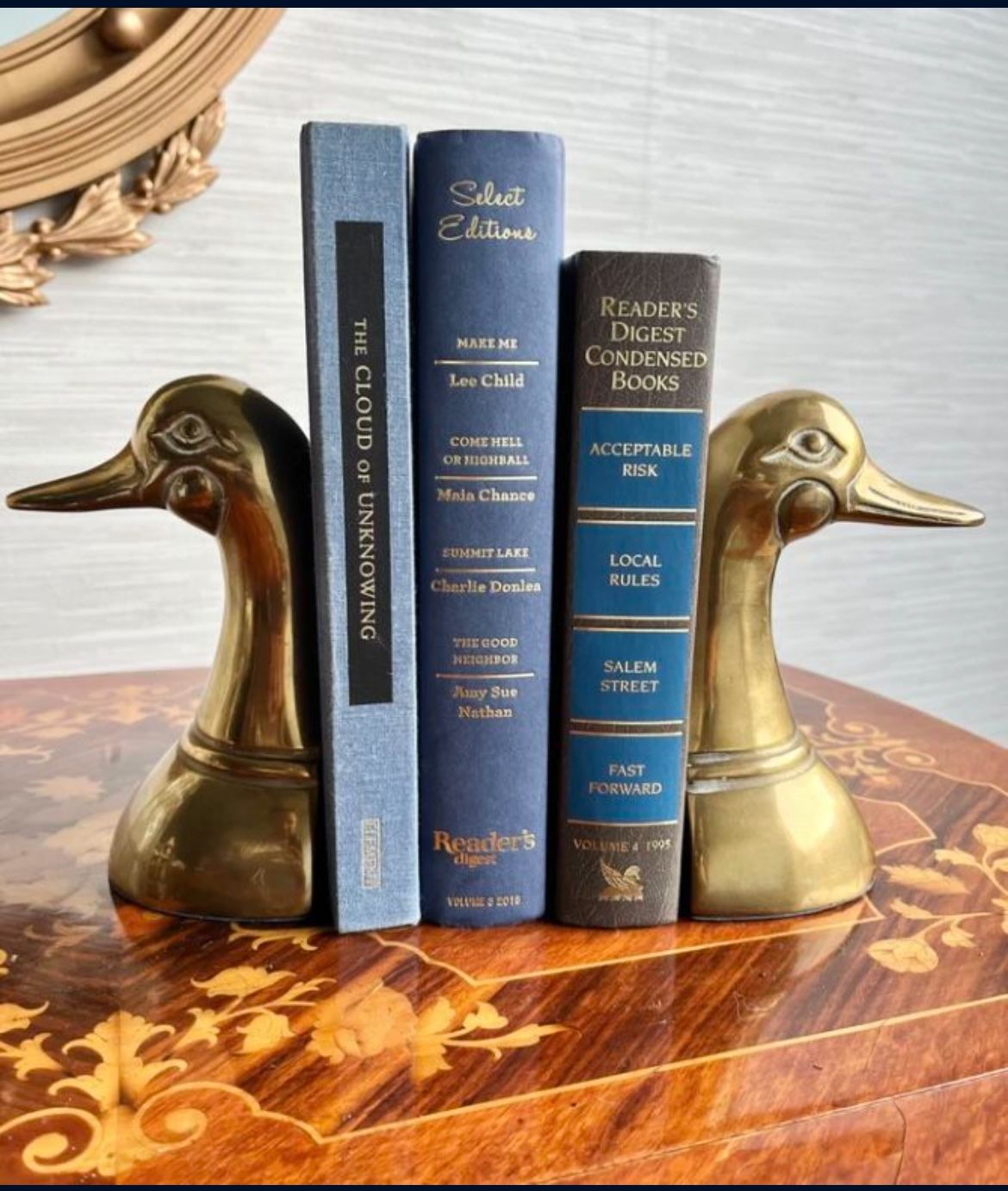 Pair of Vintage Mid Century Brass Duck Bookends/Paper Weights 