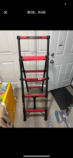 3-Step Telescoping Folding Ladder – Heavy Duty, Compact, Portable