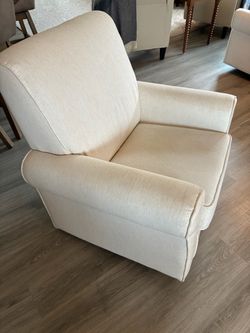 Cream Upholstered Accent Armchair