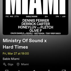2 tix Sable Wynwood MMW x Ministry of Sound