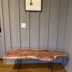Living Edge Bench With Metal Legs 