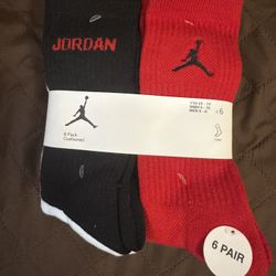 New 6 Pairs Of Jordan Socks Size M 6-8
