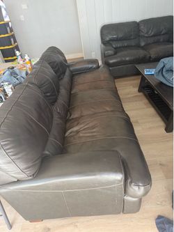 Leather Couch Loveseat Chair and Ottoman Set