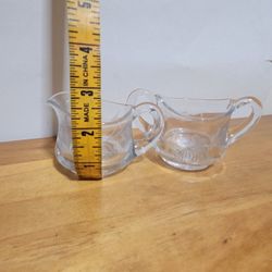 Cristal  floral sugar & cream  dish. A tiny invisible chip of one,