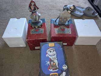 Jim Shore, Disney Traditions, Nightmare Before Christmas ((SALLY & JACK)) + Santa Jack resin head knocker
