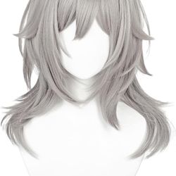 NEW/SEALED - Meguru Trailblazer Stelle cos wig Anime game Honkai: Star Rail Male and female protagonists trailblazer siblings wig Role-playing gray lo