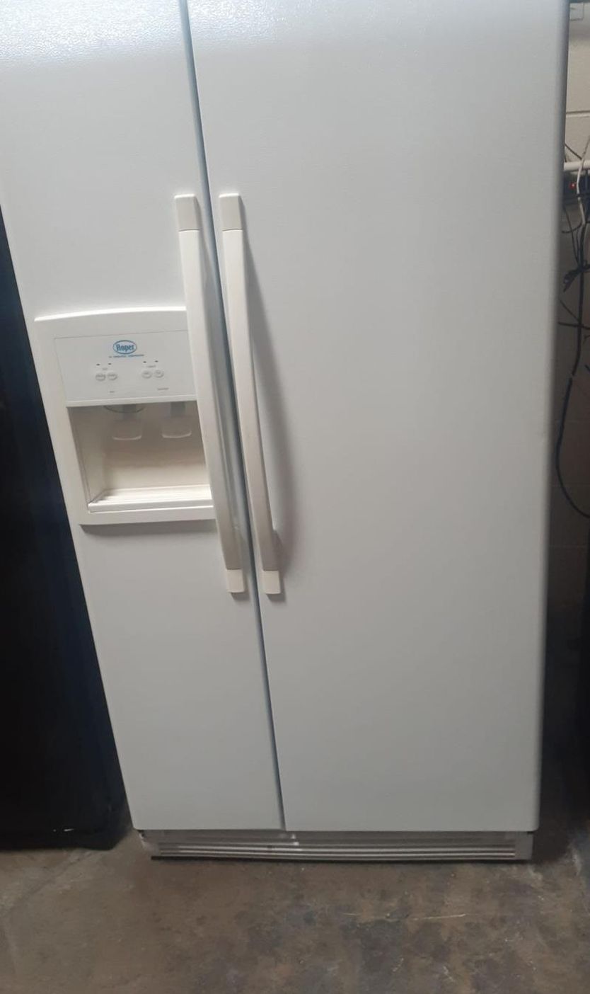 Roper Side-by-Side White Refrigerator